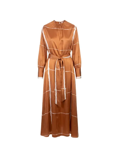 Kiton printed belted maxi dress Brown D61304K0873G