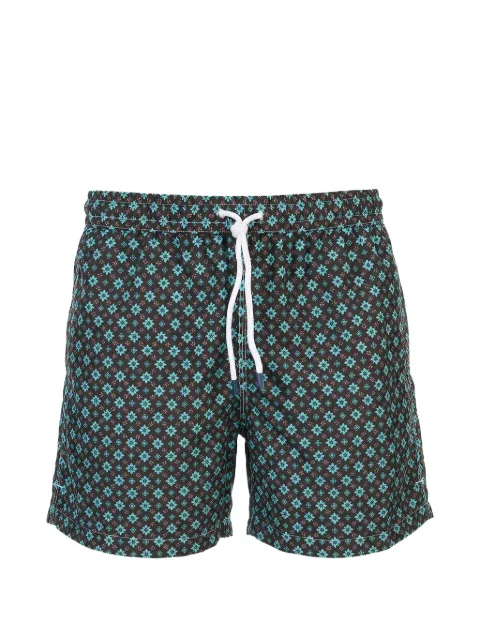 Fedeli geometric-print swim shorts Brown 00318F83