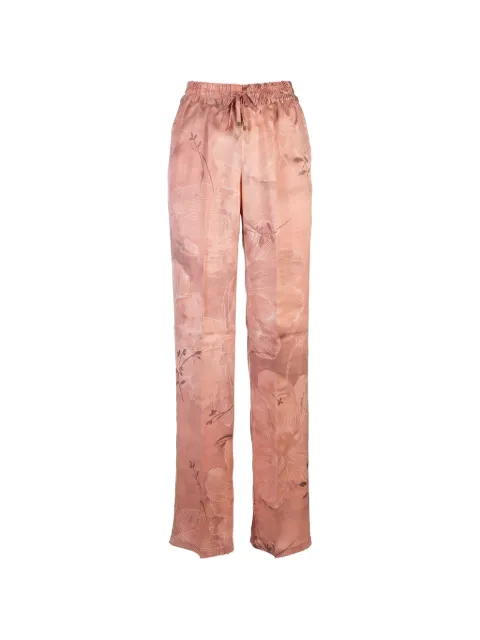Kiton floral-print drawstring trousers Pink D48122K0873G