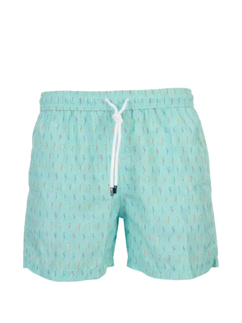 Fedeli seahorse-print drawstring swim shorts Blue 00318F97