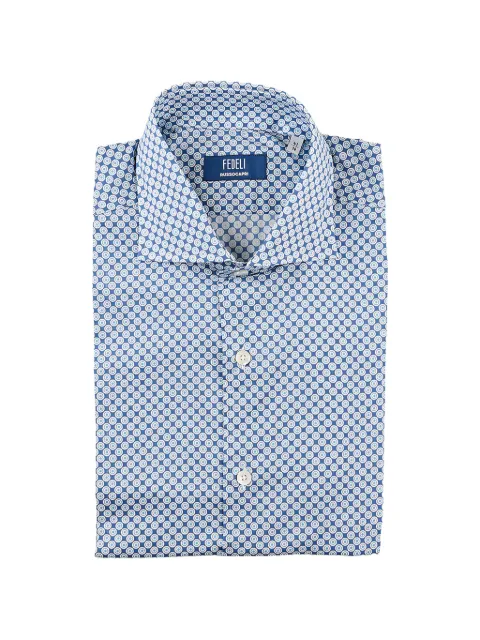 Fedeli geometric-print button-up shirt Blue 00512F88