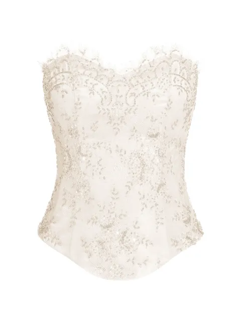 ALEXIA & ANTONIA embellished lace corset Neutrals 11021312101