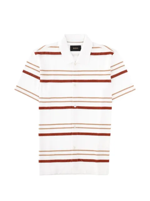 BOSS cotton striped polo shirt White 50559057
