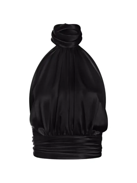 ALEXIA & ANTONIA draped halter silk blouse Black 12011511101