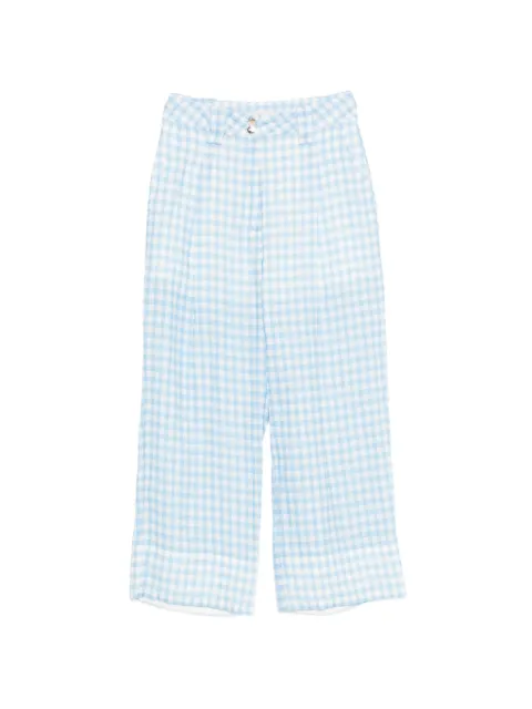 LIU JO pocket gingham-pattern trousers Blue WA6303T9426