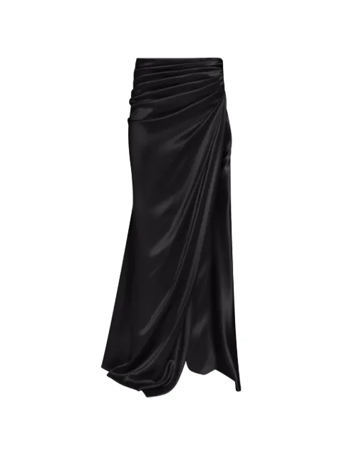 ALEXIA & ANTONIA draped side-slit maxi skirt Black 21002611101