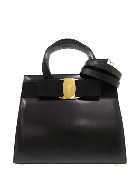 Ferragamo Pre-Owned 2010-2026 Leather Vara Bow satchel Black BK96O57Q6UNGETHR