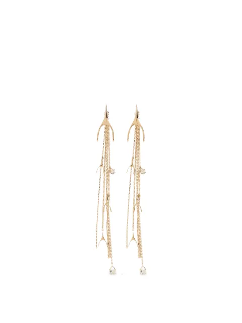 Alexander McQueen Wishbone crystal-embellished drop earrings Gold 866148J16GS