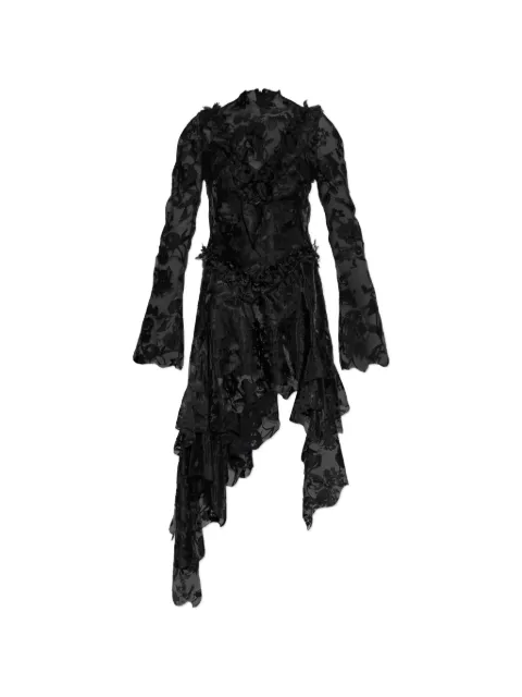 Alexander McQueen ruffled asymmetric dress Black 868979QHACJ