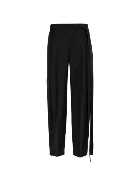 Alexander McQueen satin-trim draped trousers Black 867039QJAEK