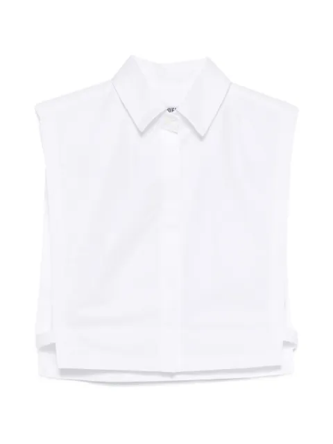 Lutz Huelle Fragment cropped sleeveless shirt White FRAGMENTSHIRT