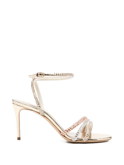 Casadei crystal-embellished crossover-strap sandals Gold C29671100MULTBABY
