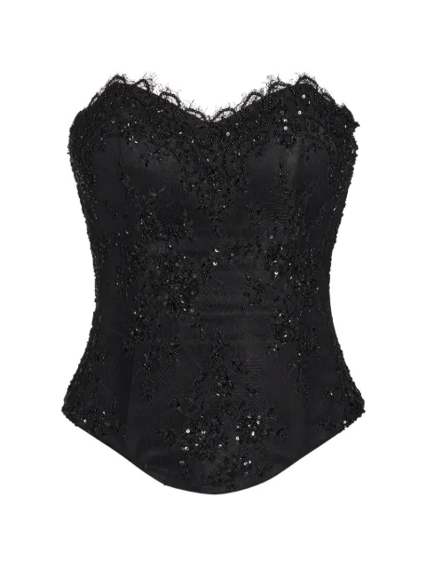 ALEXIA & ANTONIA embellished lace sweetheart-neck corset Black 11021312101