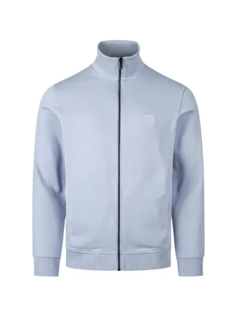 BOSS cotton-terry jacket with logo patch Blue 50511709
