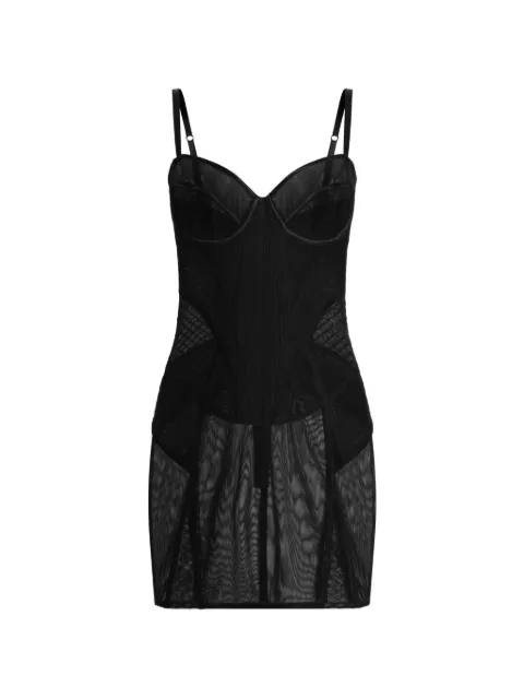 Dolce & Gabbana lightweight stretch tulle dress Black F6JNXTFLRDA