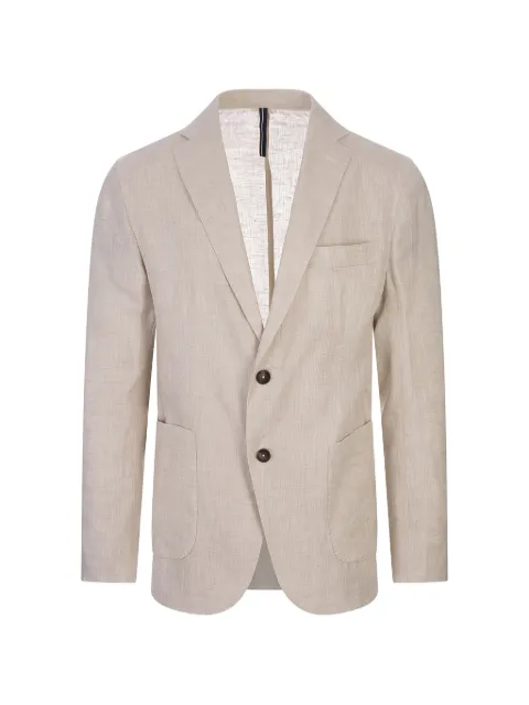 russocapri button single-breasted linen blazer Neutrals 3162