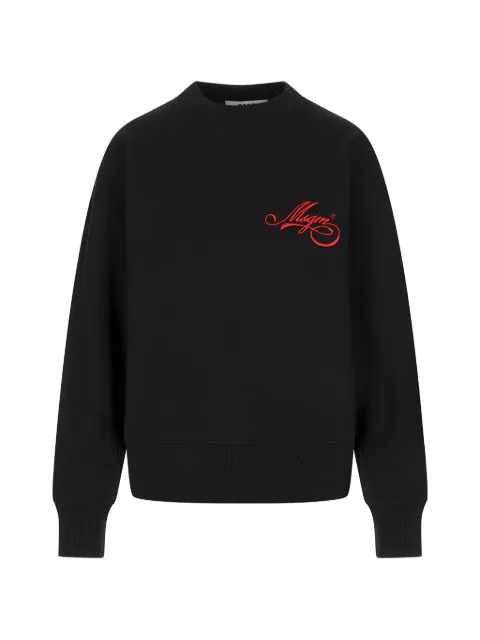MSGM embroidered logo crew-neck sweatshirt Black 3941MDM80257795
