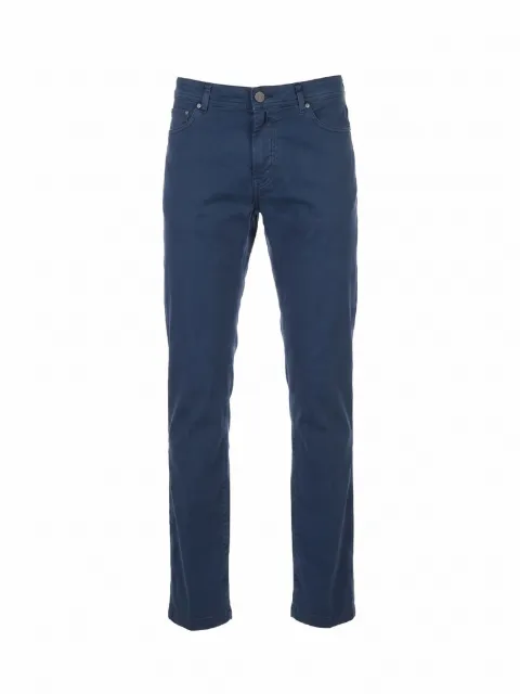 Kiton logo-patch trousers Blue UPNJSMK0601H