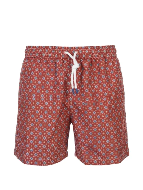 Fedeli geometric-print swim shorts Red 00318F83