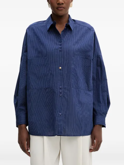 Sessùn Fontania pinstripe-pattern long-sleeve shirt Blue 26210001