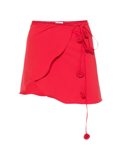 La Reveche floral-appliqué pareo Red LR25BQPBOUQUETPAREO