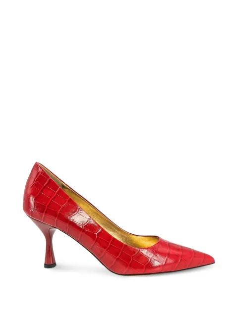 Madison Maison Annuccia leather croc-effect pumps Red ANNUCCIA200