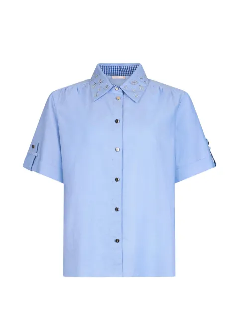 LIU JO bejewelled oxford shirt Blue WA6438T438A