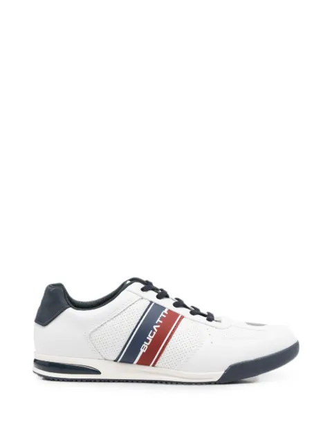 Bugatti perforated-detail logo-print sneakers White 325A38105000