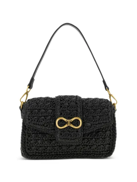 TWINSET woven logo-plaque shoulder bag Black 261TB7390