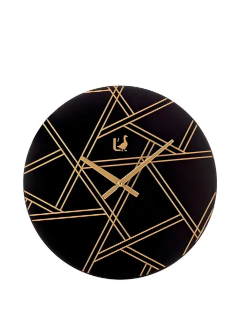 L'OCA NERA geometric-print wall clock Black 0331F214