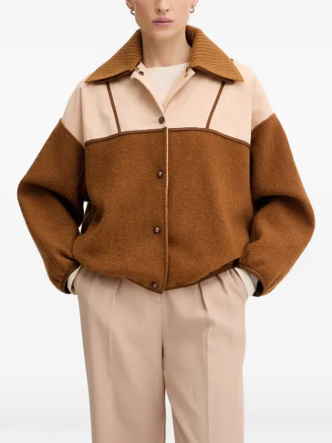 Sessùn Tijuca panelled ribbed-collar bomber jacket Brown 26213010