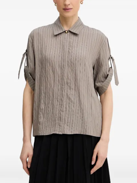 Sessùn Safara striped buckle-detail shirt Brown 26210006