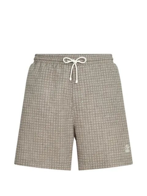 Brunello Cucinelli flower-print nylon swim shorts Neutrals MR847043PCL219