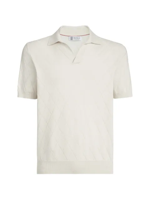 Brunello Cucinelli Lightweight knit Polo Neutrals M29806505PC2832