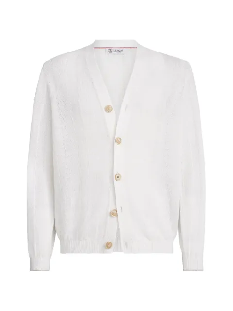 Brunello Cucinelli linen and cotton cardigan White M2L707806PCMV76
