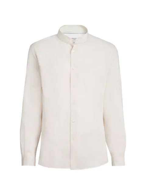 Brunello Cucinelli linen shirt with Mandarin collar Neutrals MM6330625PC021