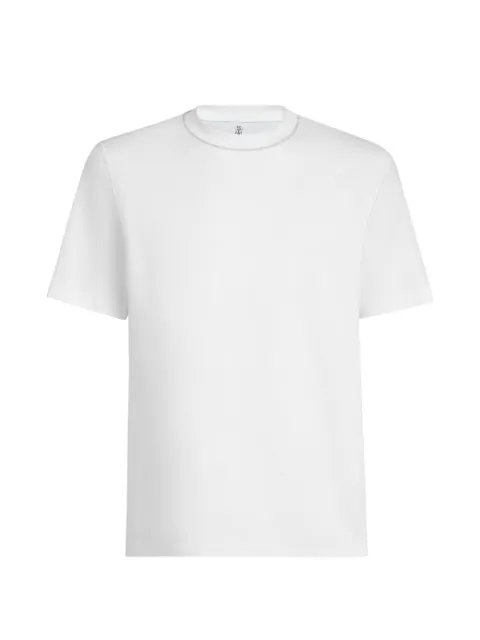 Brunello Cucinelli cotton jersey T-shirt with piping White M0B131356PCA819