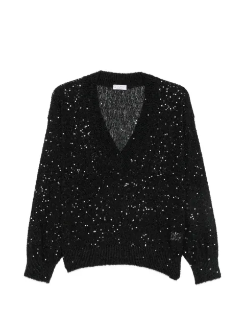 Brunello Cucinelli sequin-embellished sweater Black MDJ547612C101
