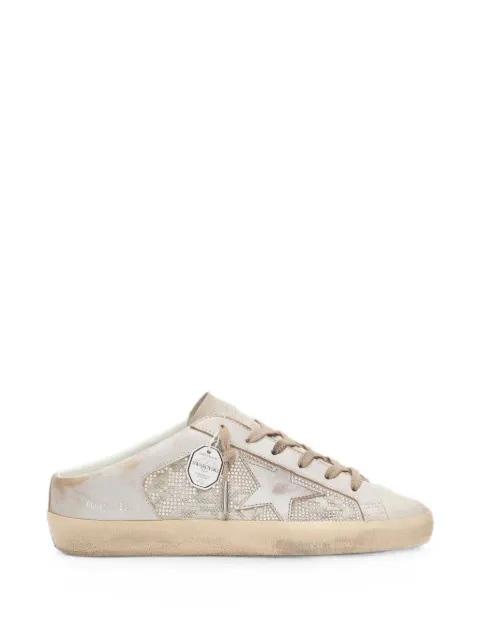 Golden Goose Super-Star Sabots LTD in Swarovski with metallic silver leather star sneakers Neutrals GWF00937F008494