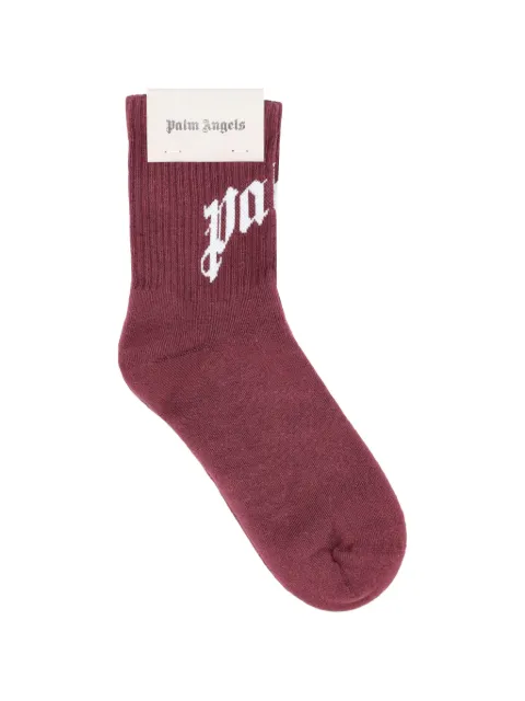 Palm Angels logo-detail socks Red PWRA00BF25FAB001