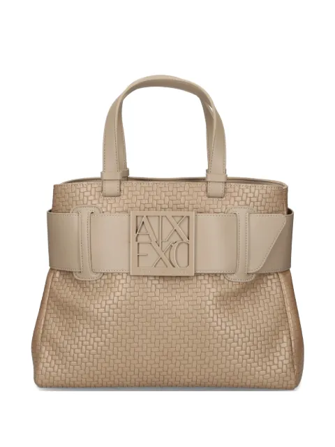 Armani Exchange woven logo tote bag Neutrals XW000285AF22628