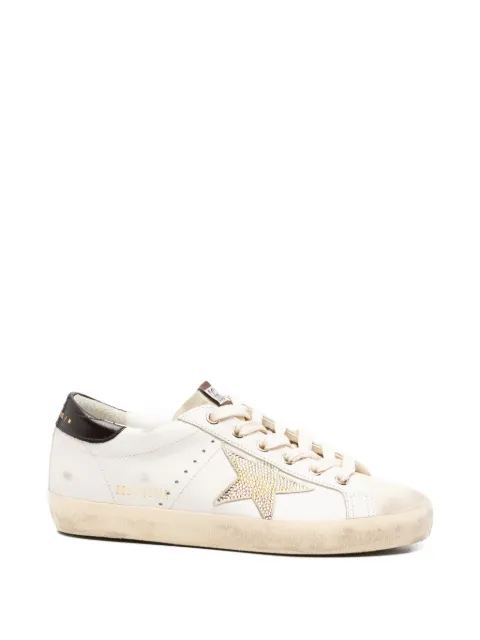 Golden Goose Super-Star sneakers in leather with Swarovski star Neutrals GWF00101F008872