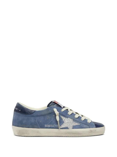 Golden Goose Super-Star sneakers in suede with glitter star Blue GWF01002F008569