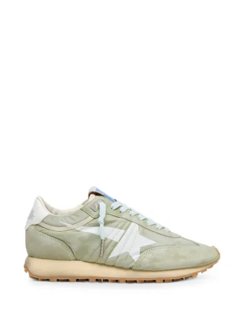 Golden Goose Marathon in sage-green nylon with white star sneakers Green GWF00683F008446