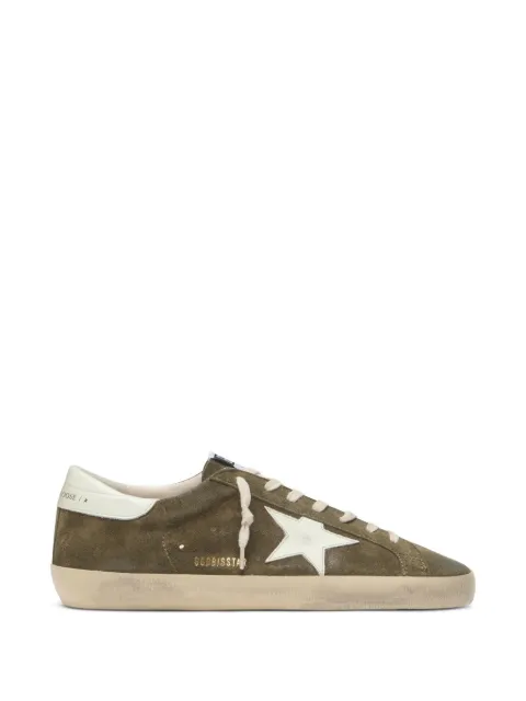 Golden Goose Super-Star sneakers in suede with leather star Green GMF00101F008925