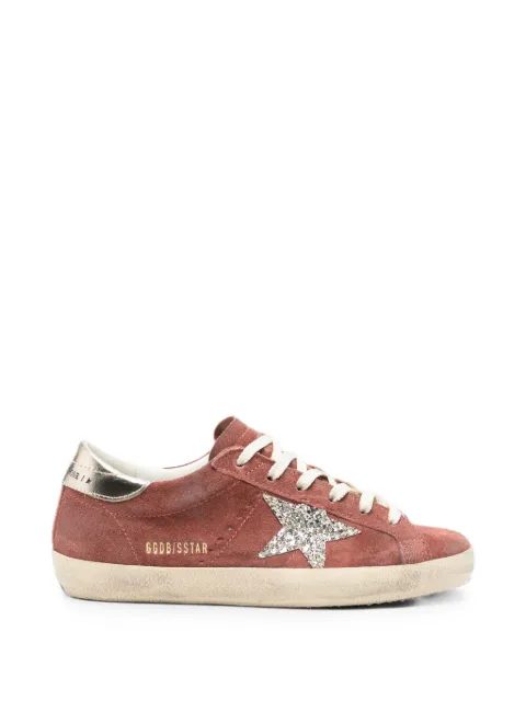 Golden Goose Super-Star LTD in red suede with silver glitter star and laminated leather heel tab sneakers Red GWF00101F007867