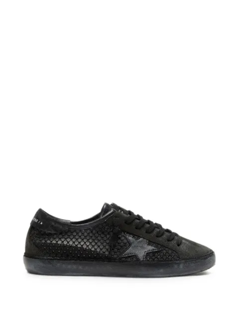 Golden Goose Super-Star LTD in perforated black suede with black star and crystals Black GWF01088F008590