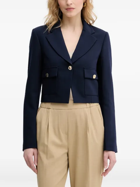 Benetton cropped notched-lapel blazer Blue 243XDW03M