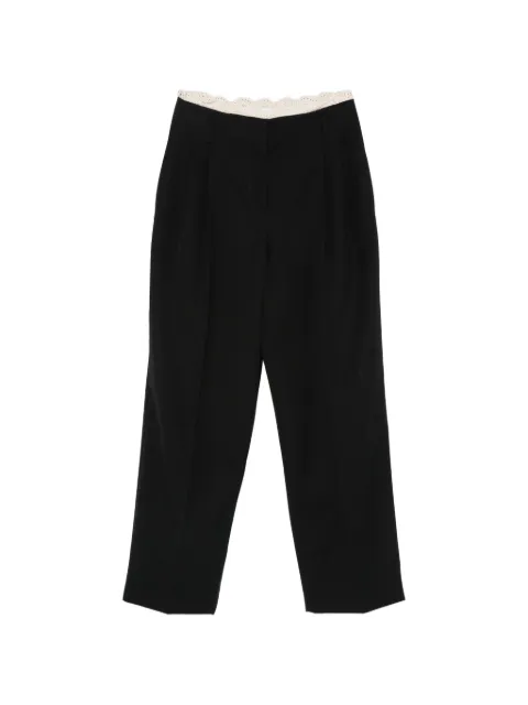 Magda Butrym crochet-trim belted trousers Black 187526