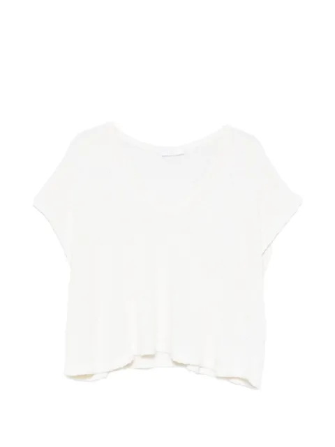 Fedeli V-neck short-sleeve sweater Neutrals MD007173